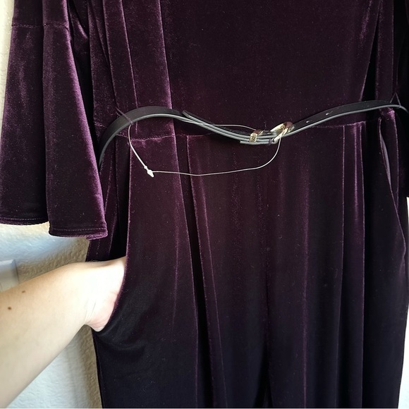 NWOT Calvin Klein Velvet Jumpsuit Plum Size 16 - Picture 9 of 15